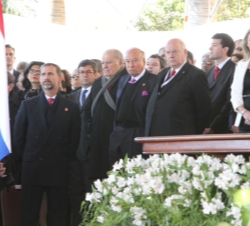 Su Alteza Real el Príncipe de Asturias junto a los jefes de Estado, durante la toma de posesión de Horacio Cartes como Presidente de Paraguay